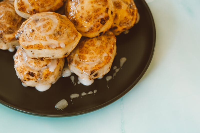 Cinnamon Jet Bites dessert with icing drizzle